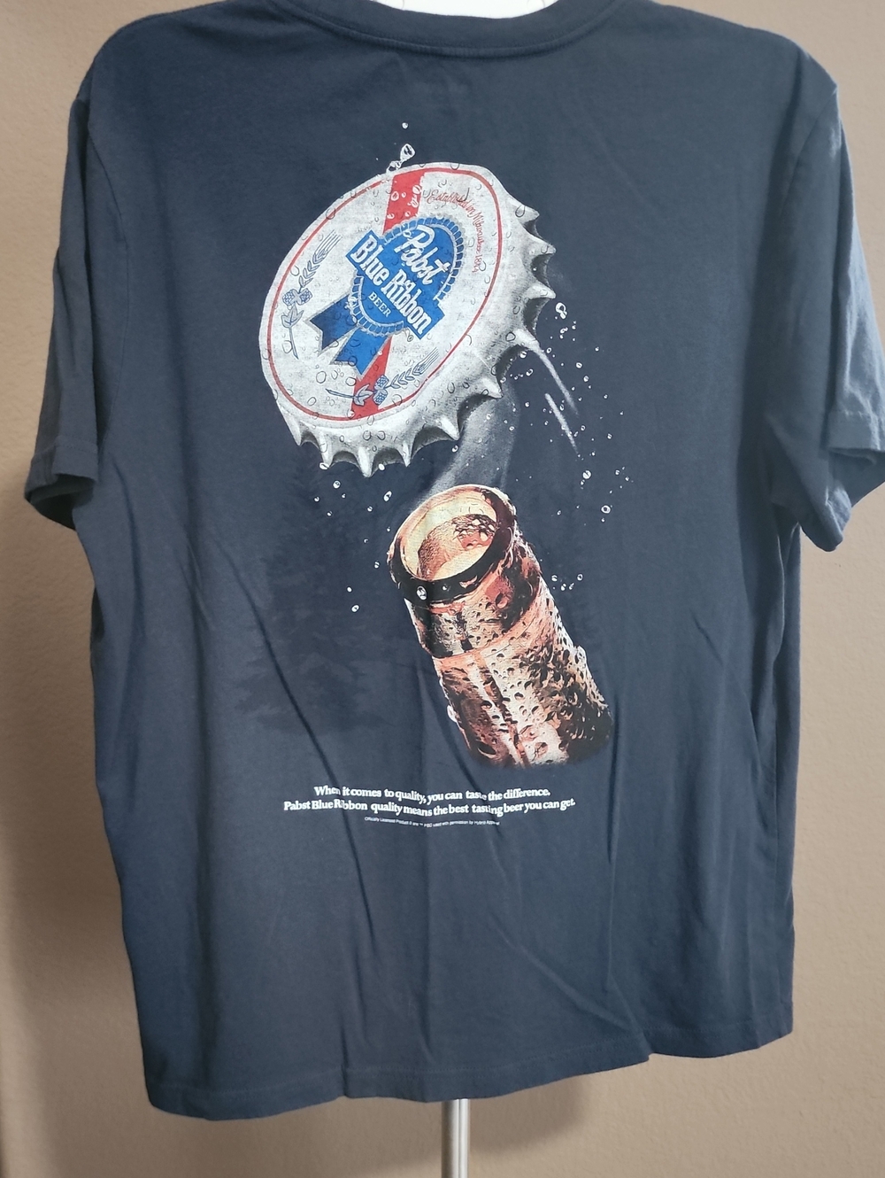 Old Navy Navy Graphic Tee with Red, White and Blue Bottle Cap Design